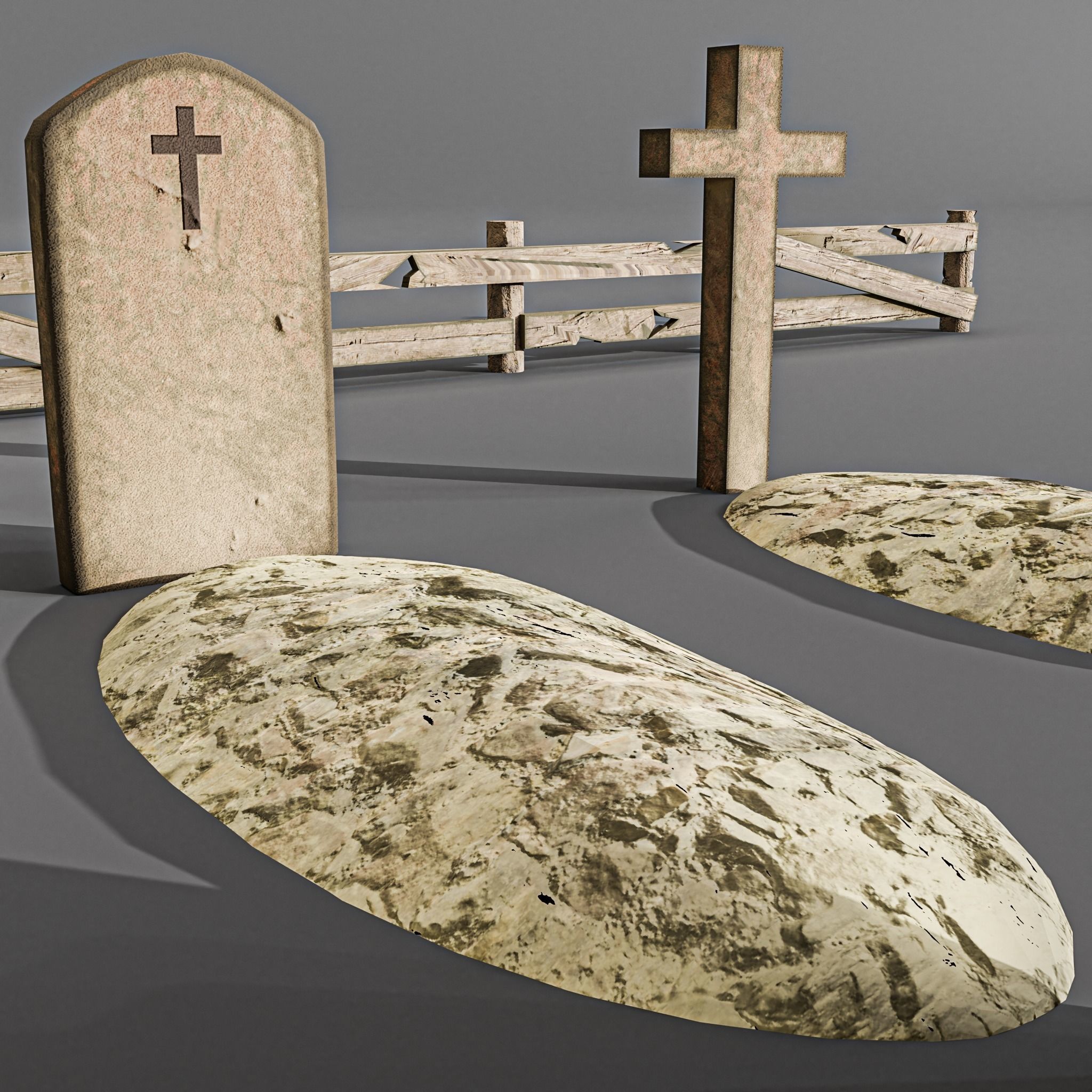 Western cemetery  Free low-poly 3D model_5
