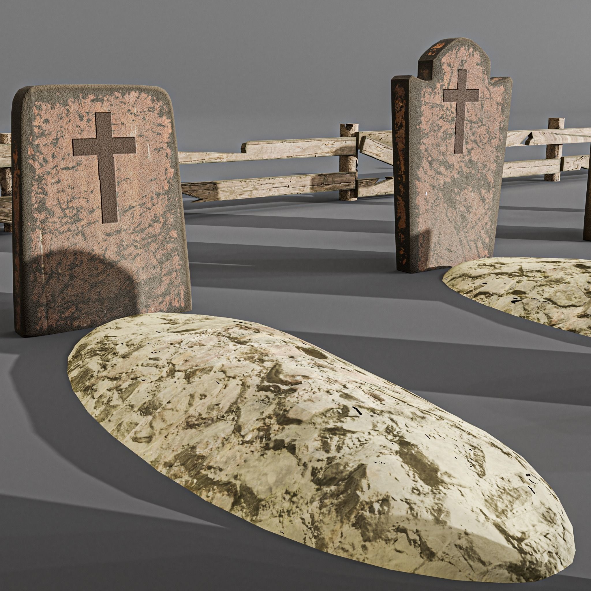 Western cemetery  Free low-poly 3D model_7