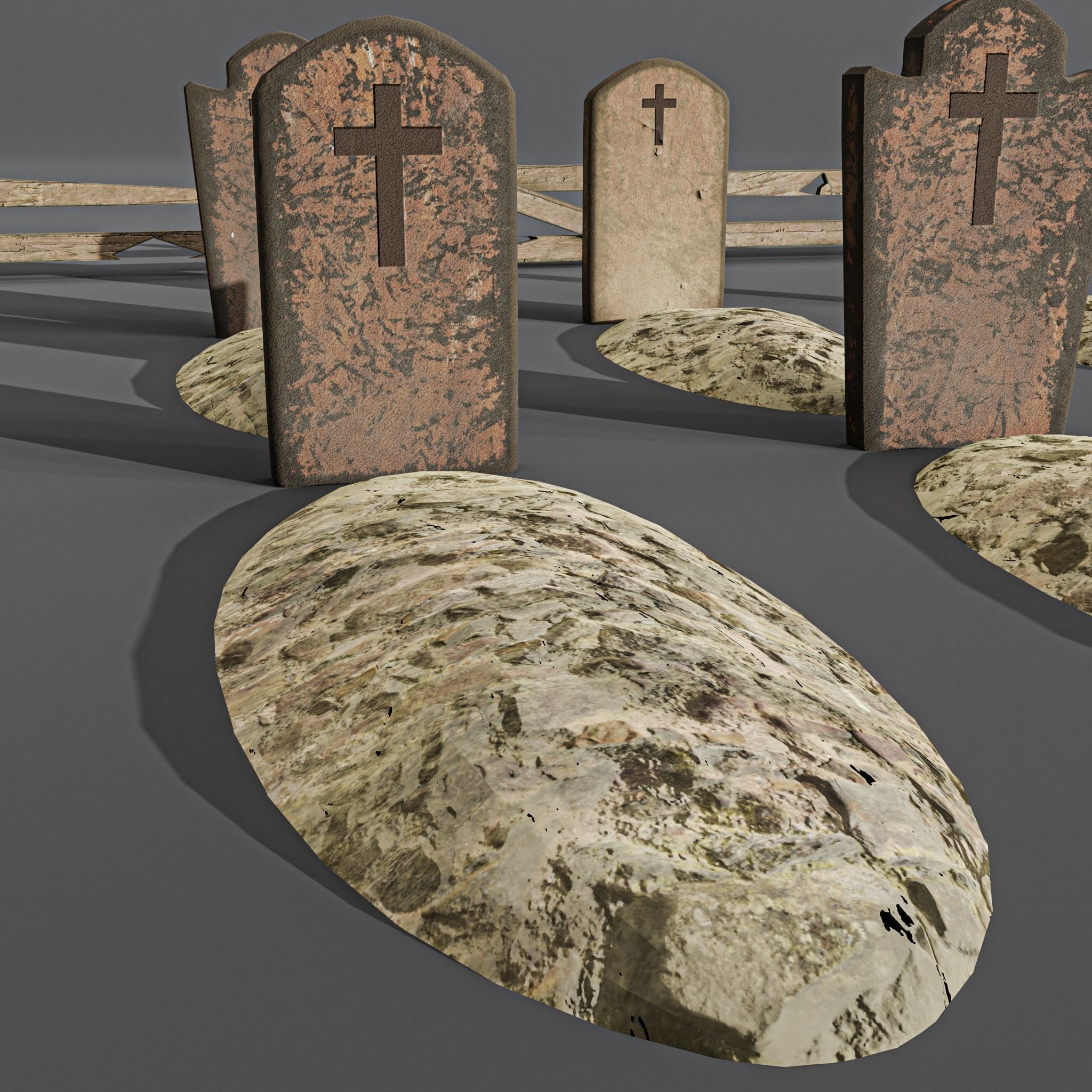 Western cemetery  Free low-poly 3D model_1