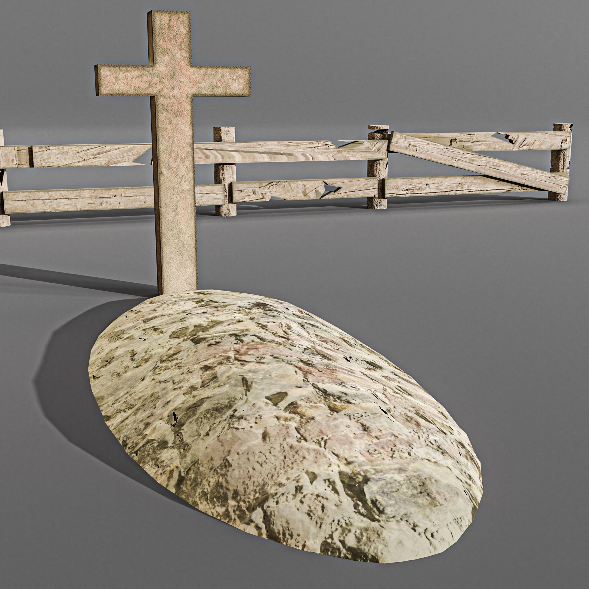 Western cemetery  Free low-poly 3D model_4