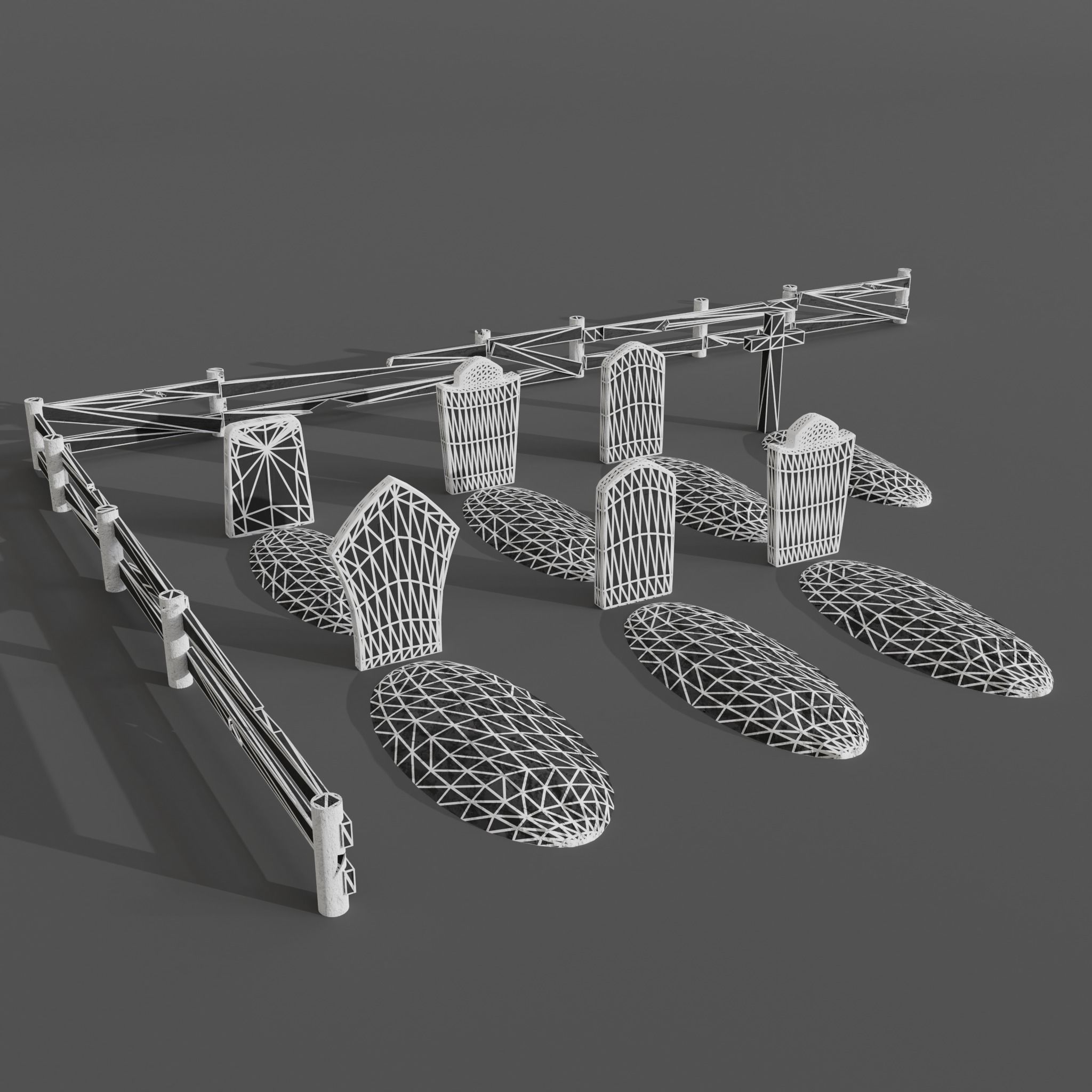 Western cemetery  Free low-poly 3D model_10