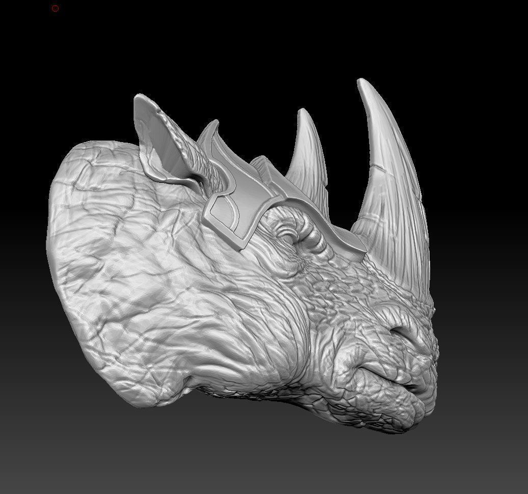 bas relief rhinoceros 3D print model_2