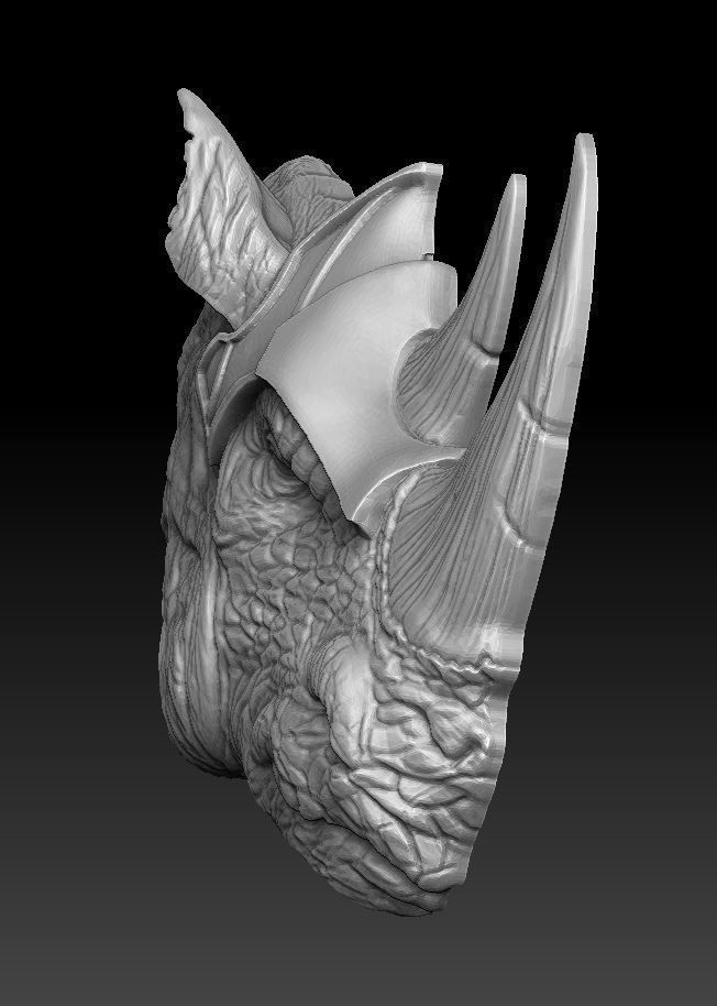 bas relief rhinoceros 3D print model_4
