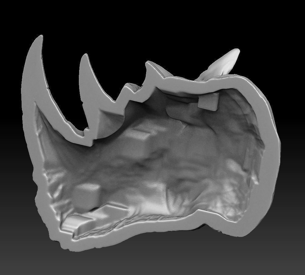 bas relief rhinoceros 3D print model_3