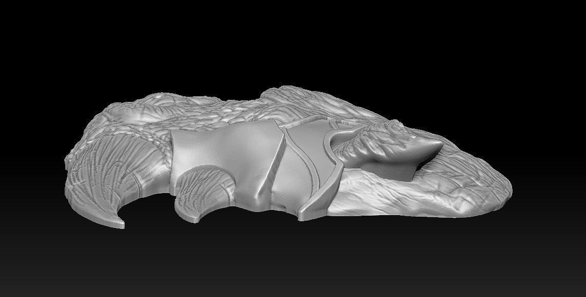 bas relief rhinoceros 3D print model_5