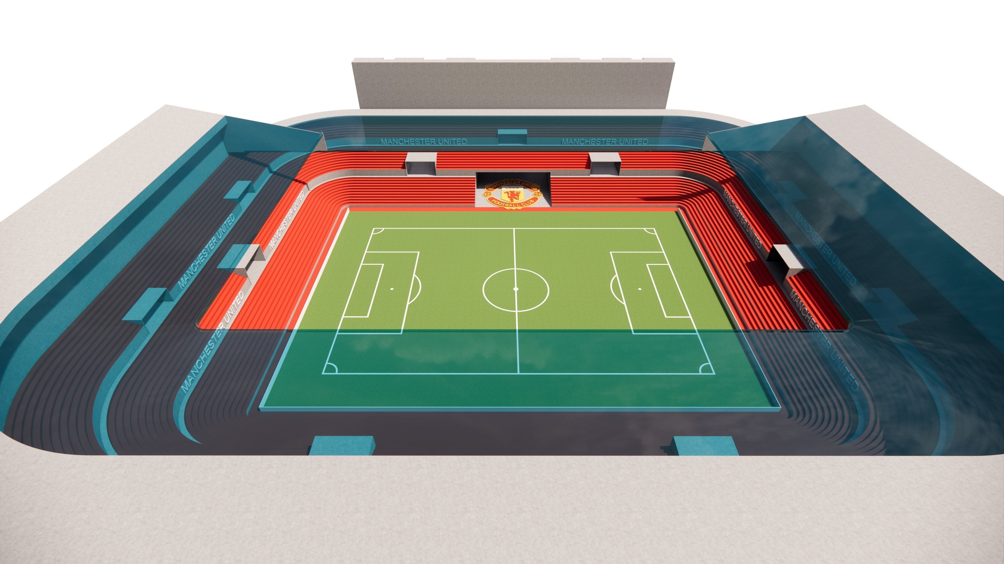 Soccer Stadium Revit- Manchester United Stadium Fan 3D model_3