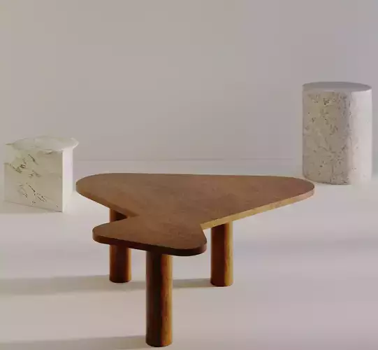 Table coffee made of wood and marble