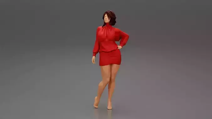 Confident Fashion Model In Mini Dress