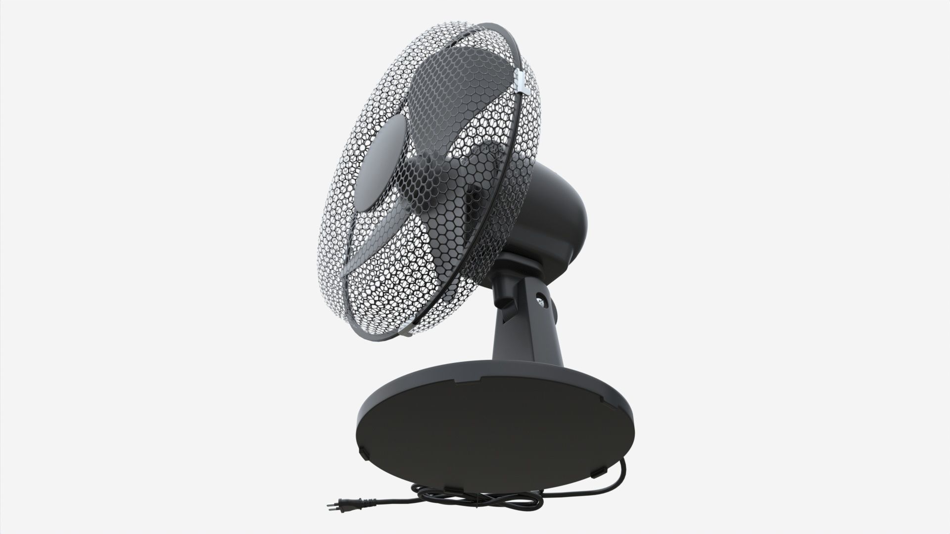 Table Fan Gray 3D model_4