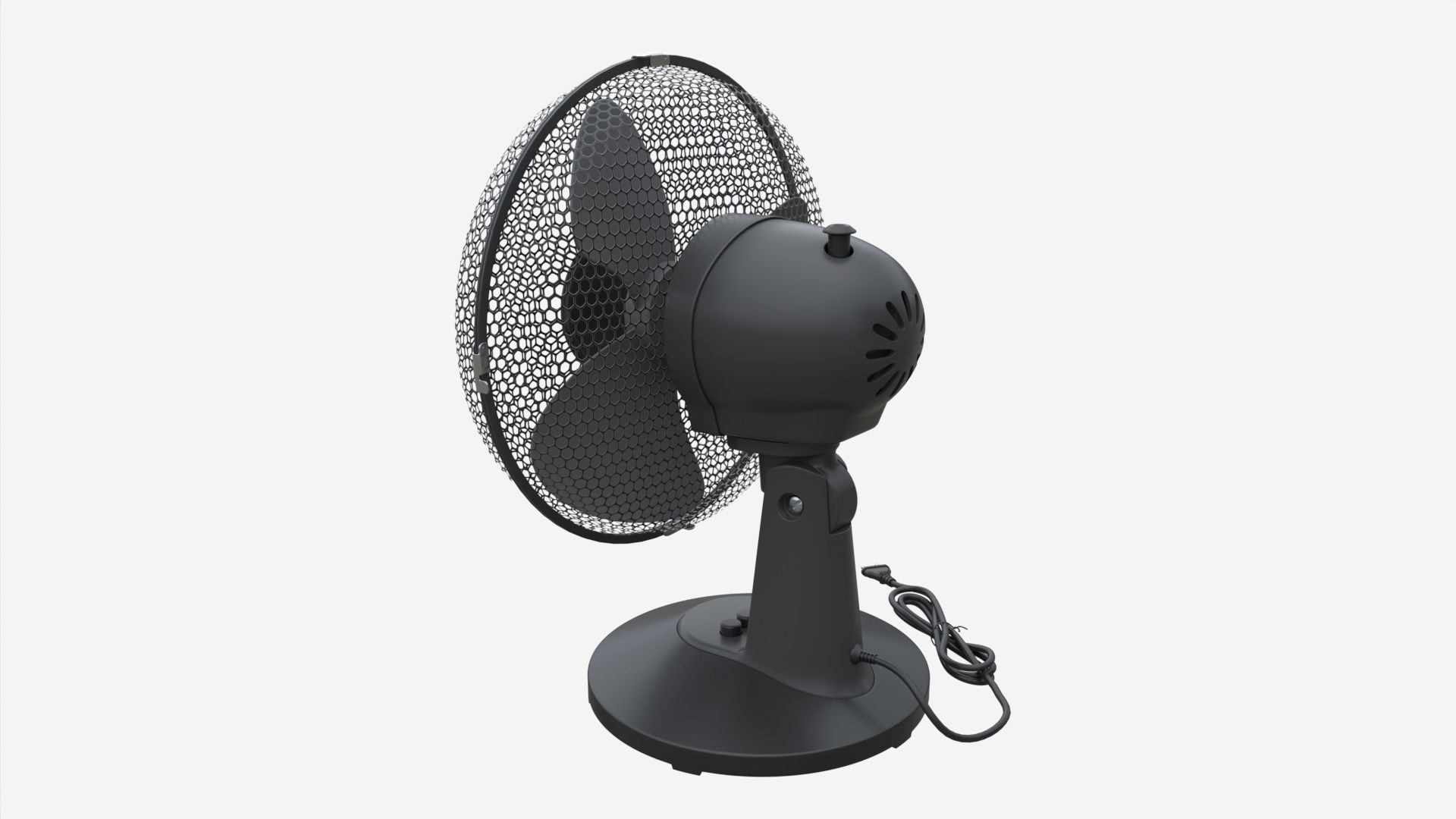 Table Fan Gray 3D model_2