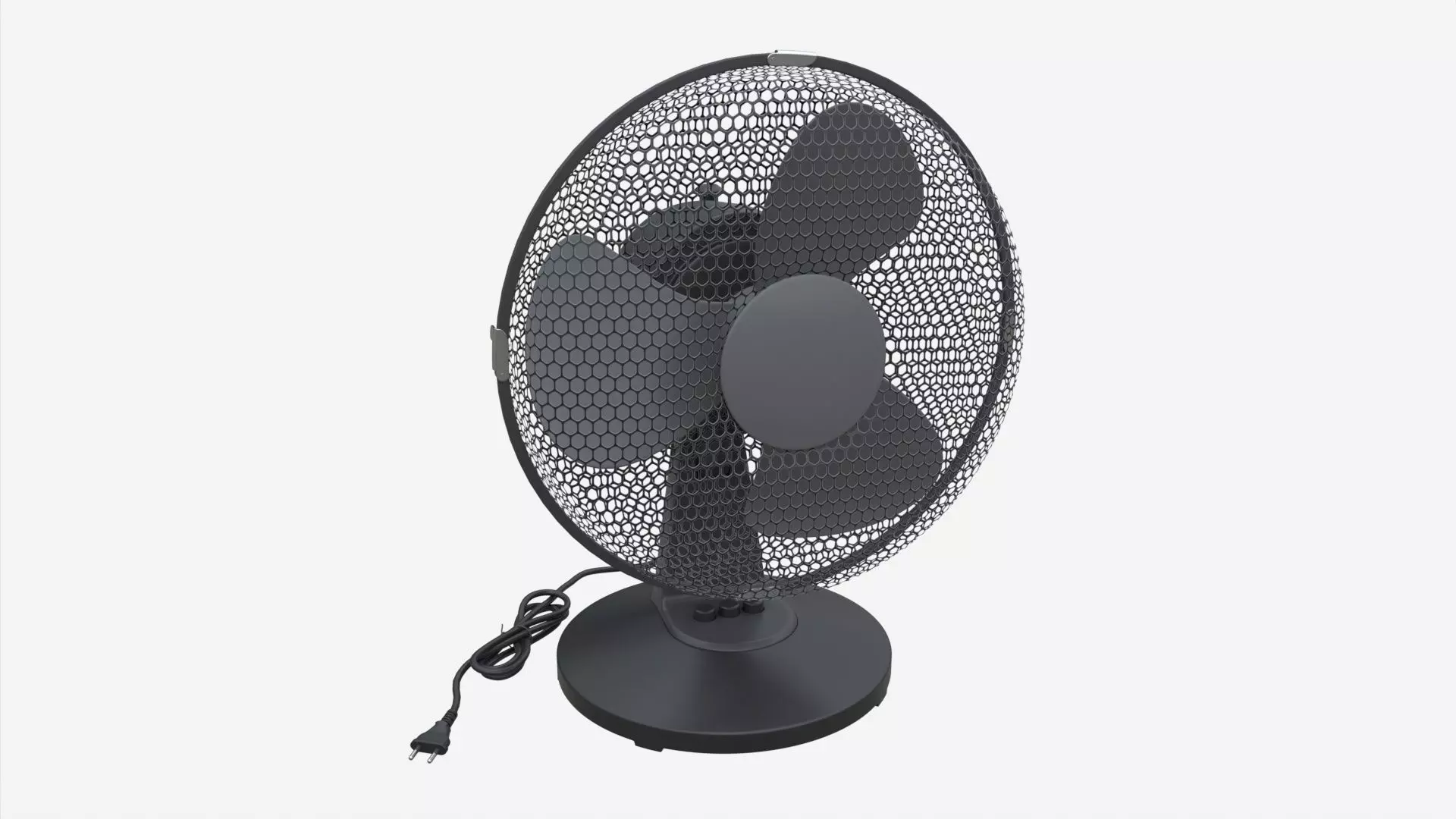 Table Fan Gray 3D model_0