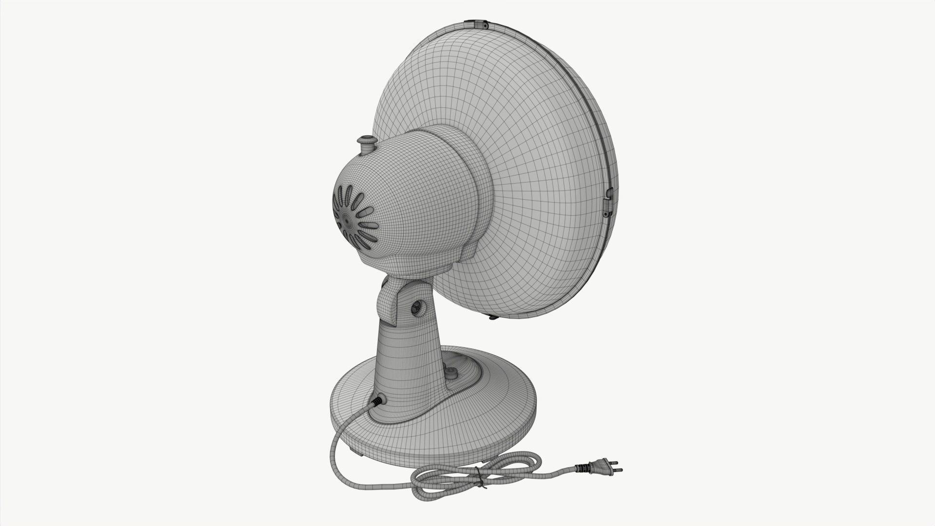 Table Fan Gray 3D model_6