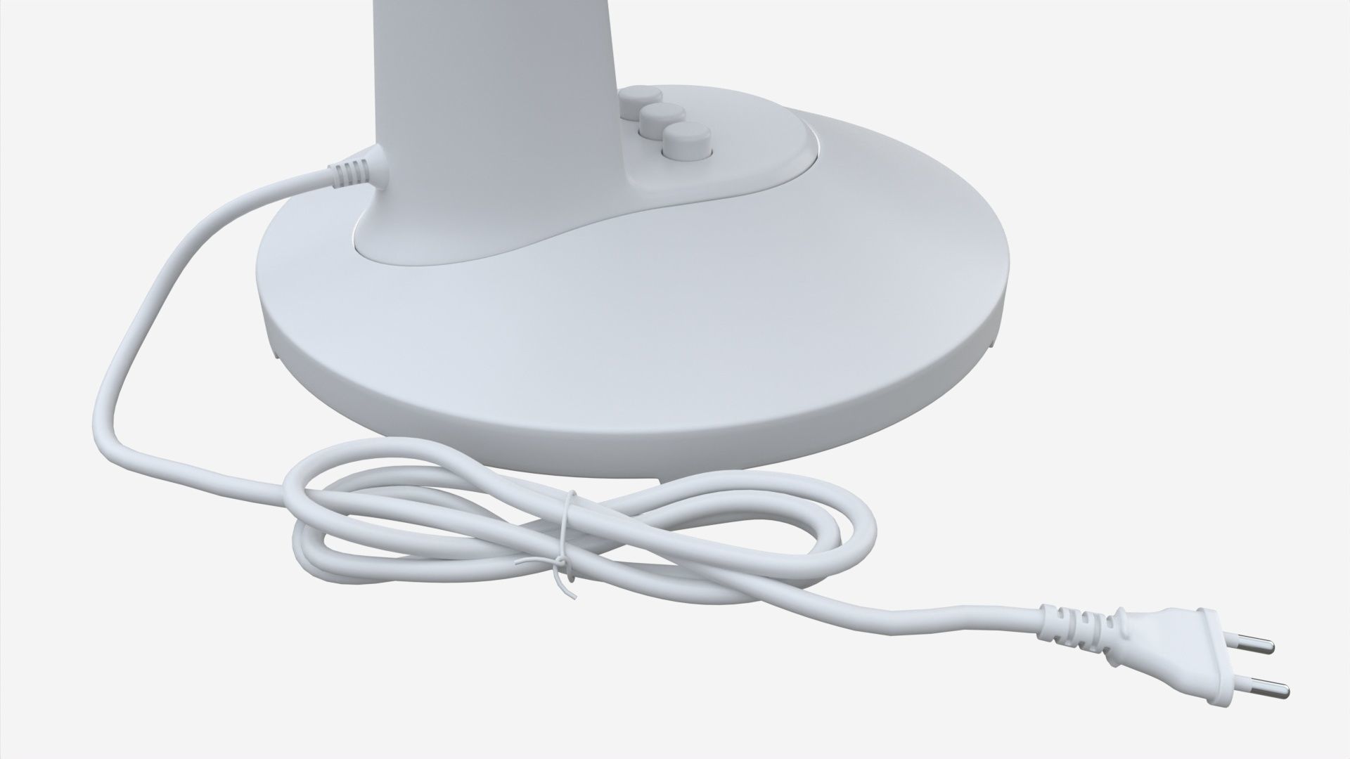 Table Fan White 3D model_3