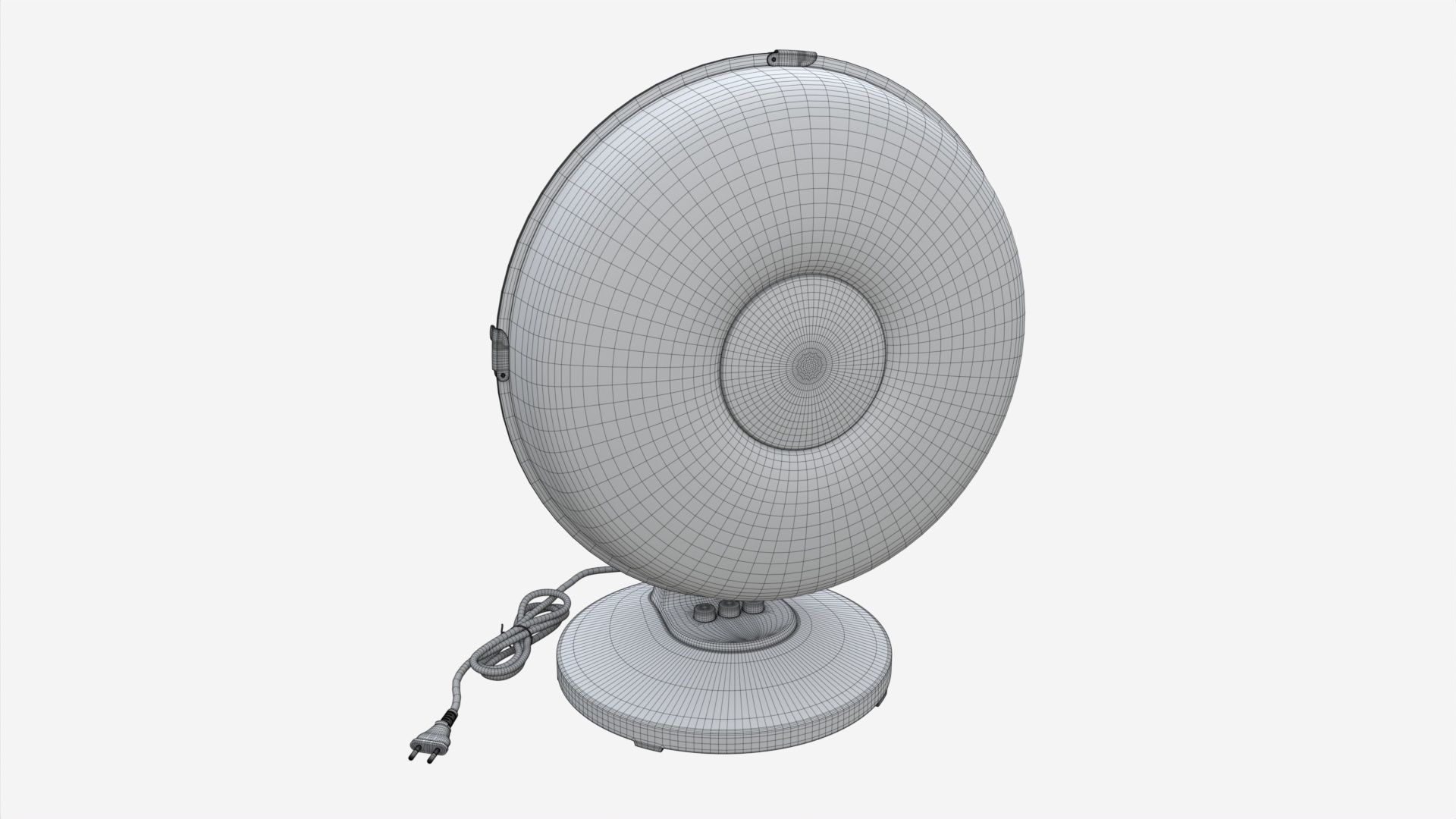 Table Fan White 3D model_5