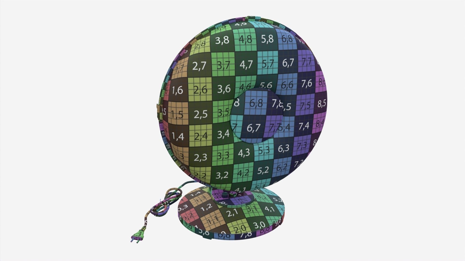 Table Fan White 3D model_8