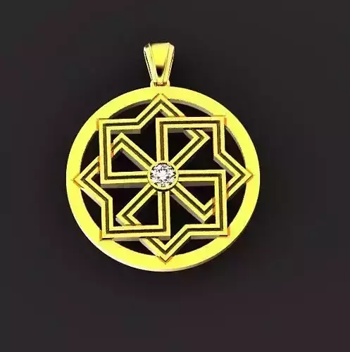pendant Slavic amulet Molvinets with diamond 455