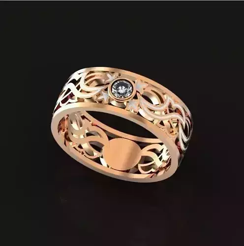 wedding ring unisek patterned enamel 455