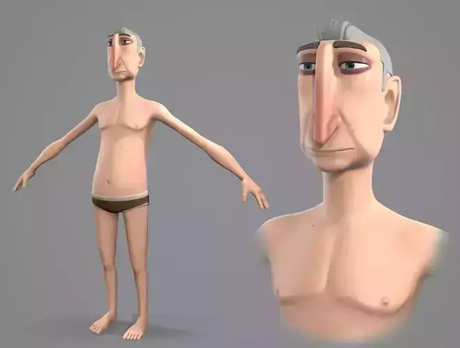 Cartoon male character Alfred base mesh
