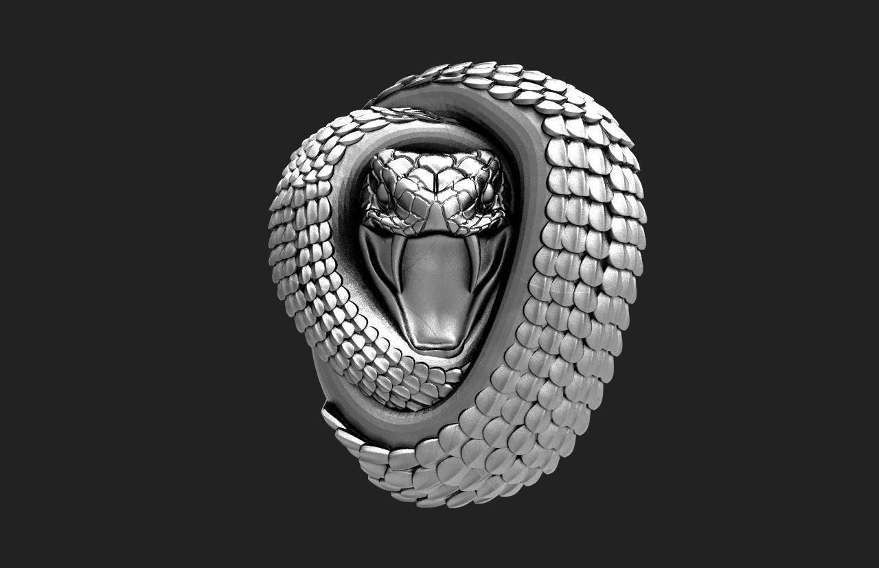 Snake pendant  3D print model_4