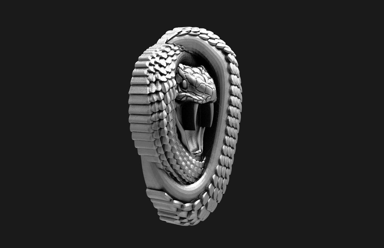 Snake pendant  3D print model_6