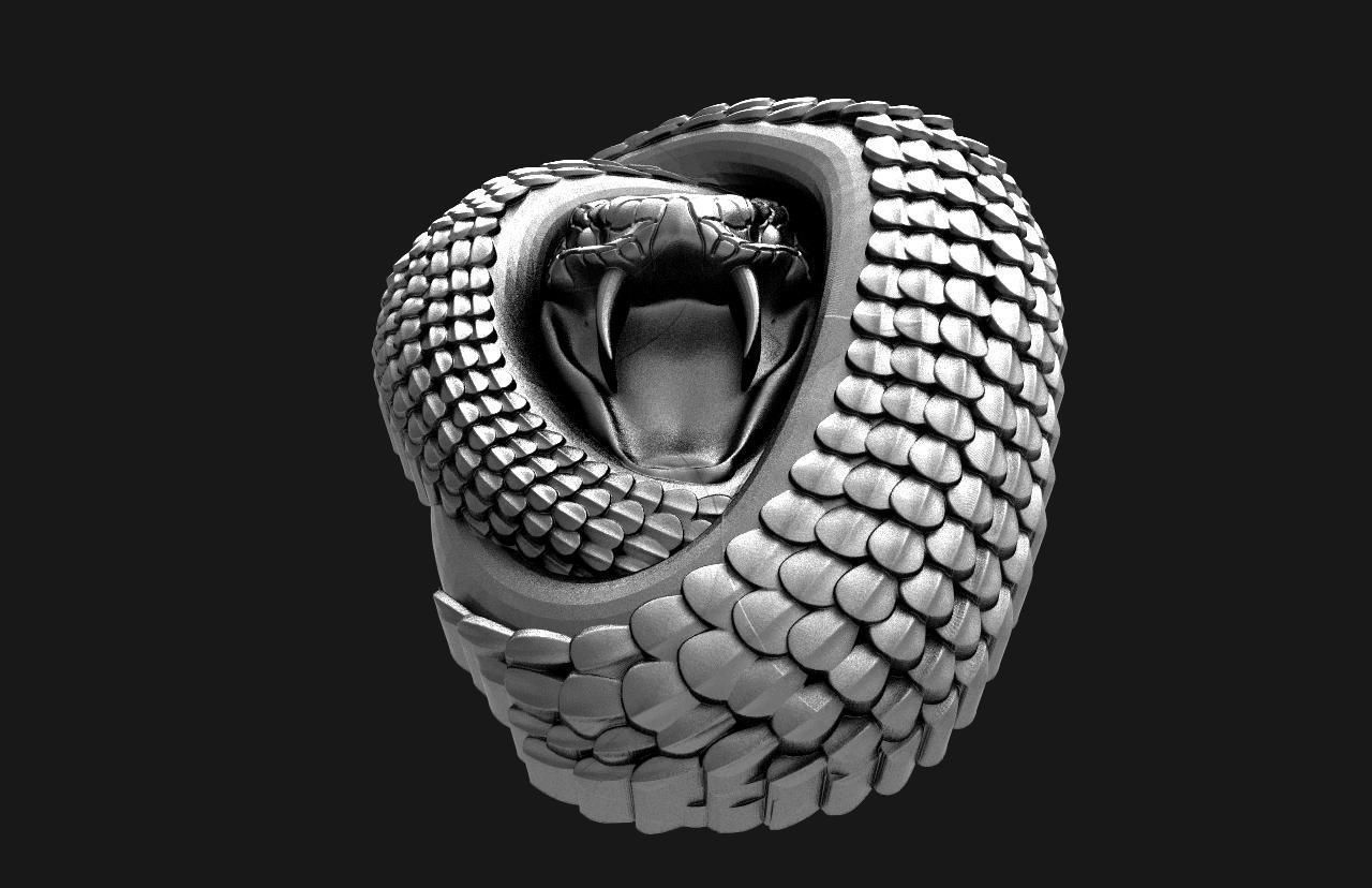 Snake pendant  3D print model_7