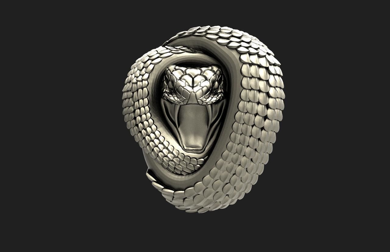 Snake pendant  3D print model_8