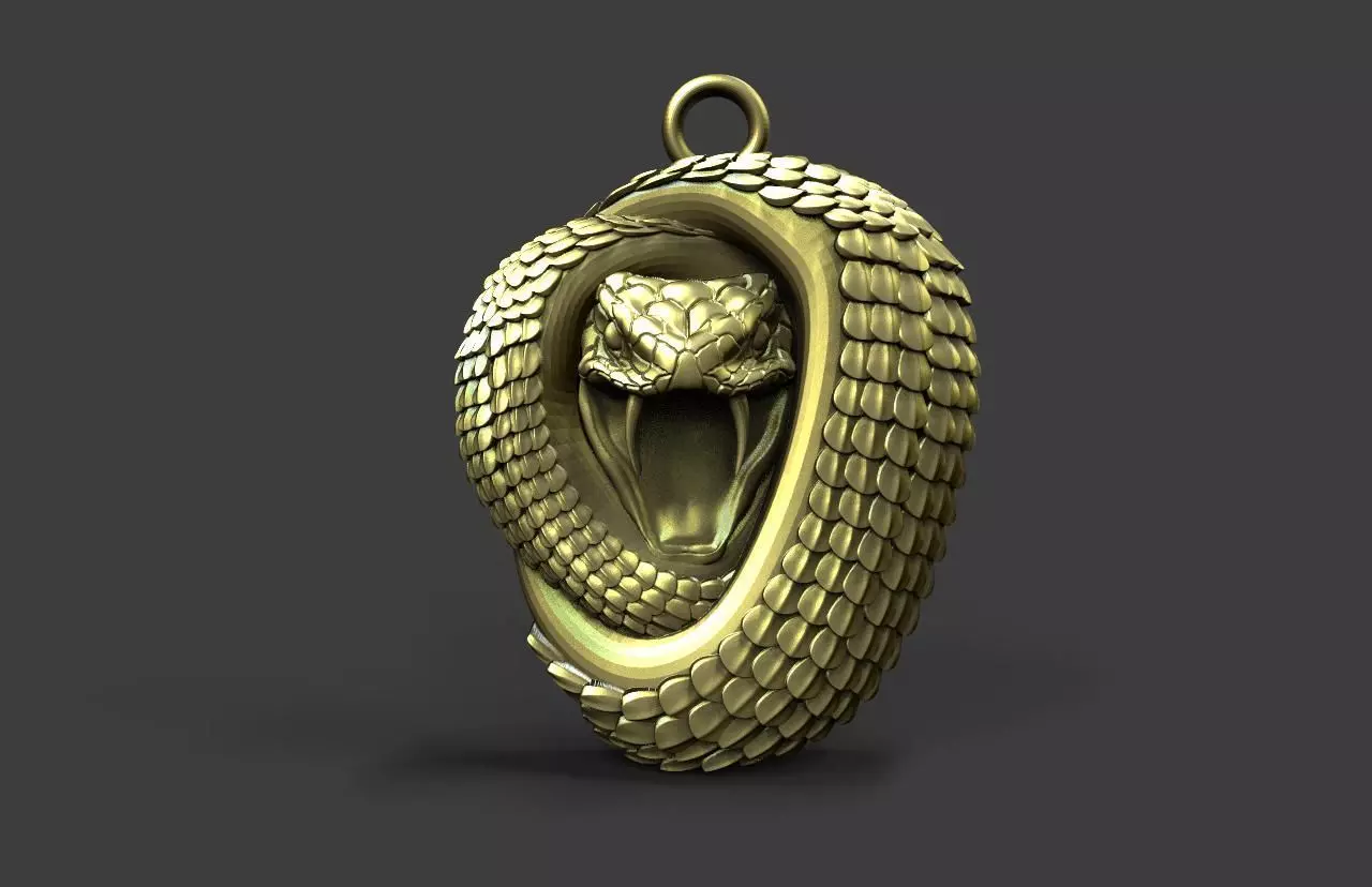 Snake pendant  3D print model_0