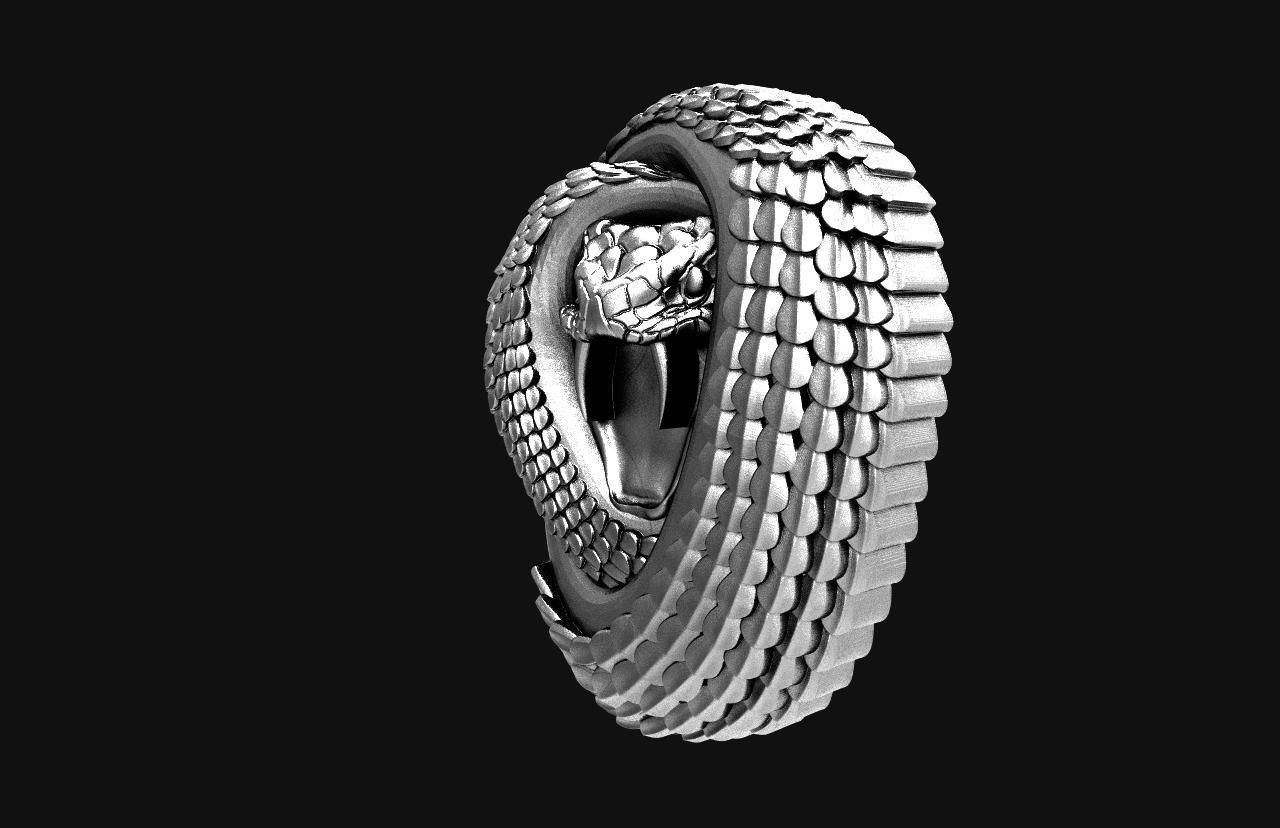 Snake pendant  3D print model_5