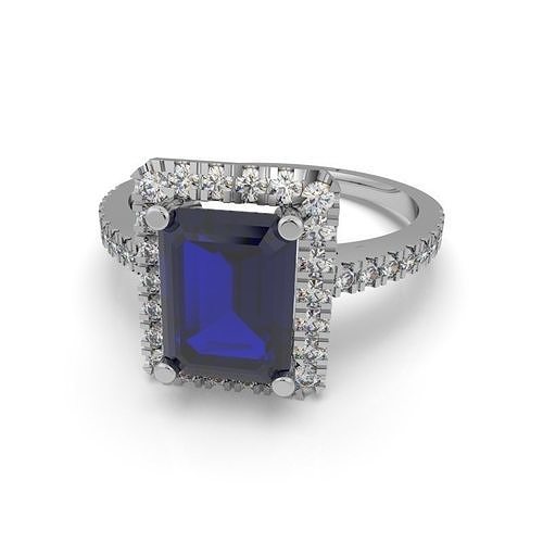 Fashion Emerald Ring 3D print model 3D print model