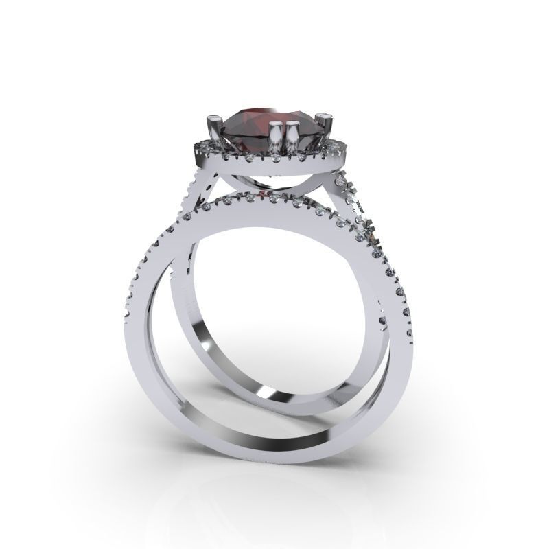 Fashion Diamond Ring 3D print model 3D print model_1