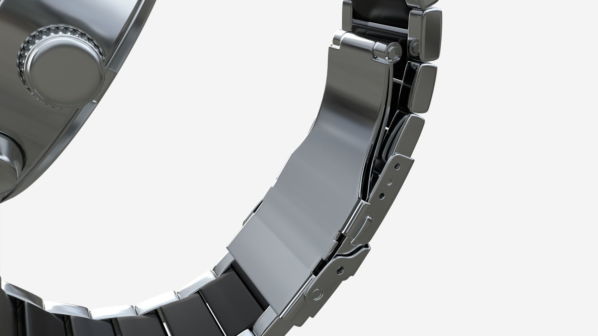 Wristwatch with Steel Bracelet in box 01 3D model_6