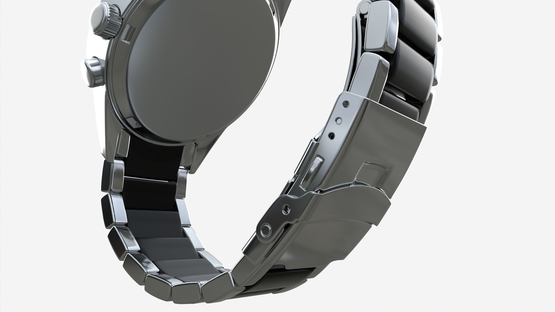 Wristwatch with Steel Bracelet in box 01 3D model_5