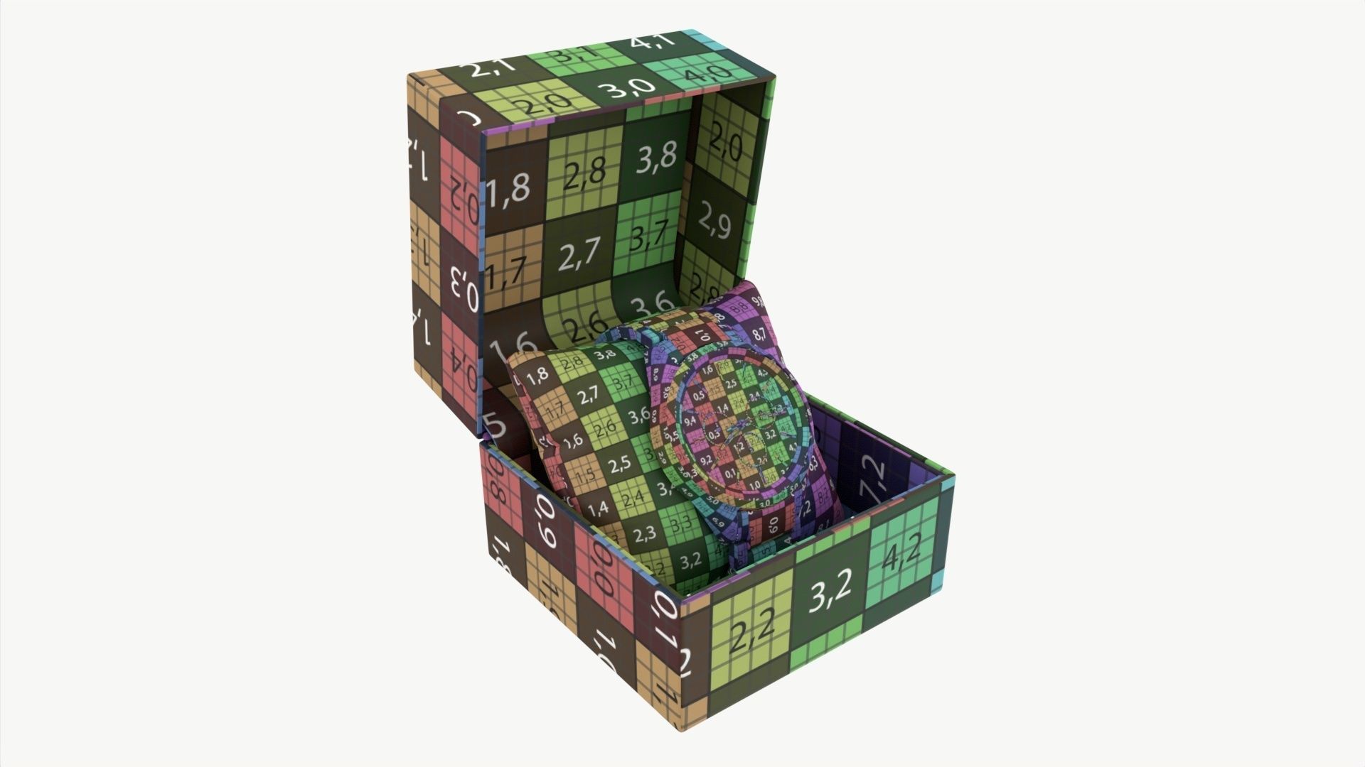 Wristwatch with Steel Bracelet in box 01 3D model_11