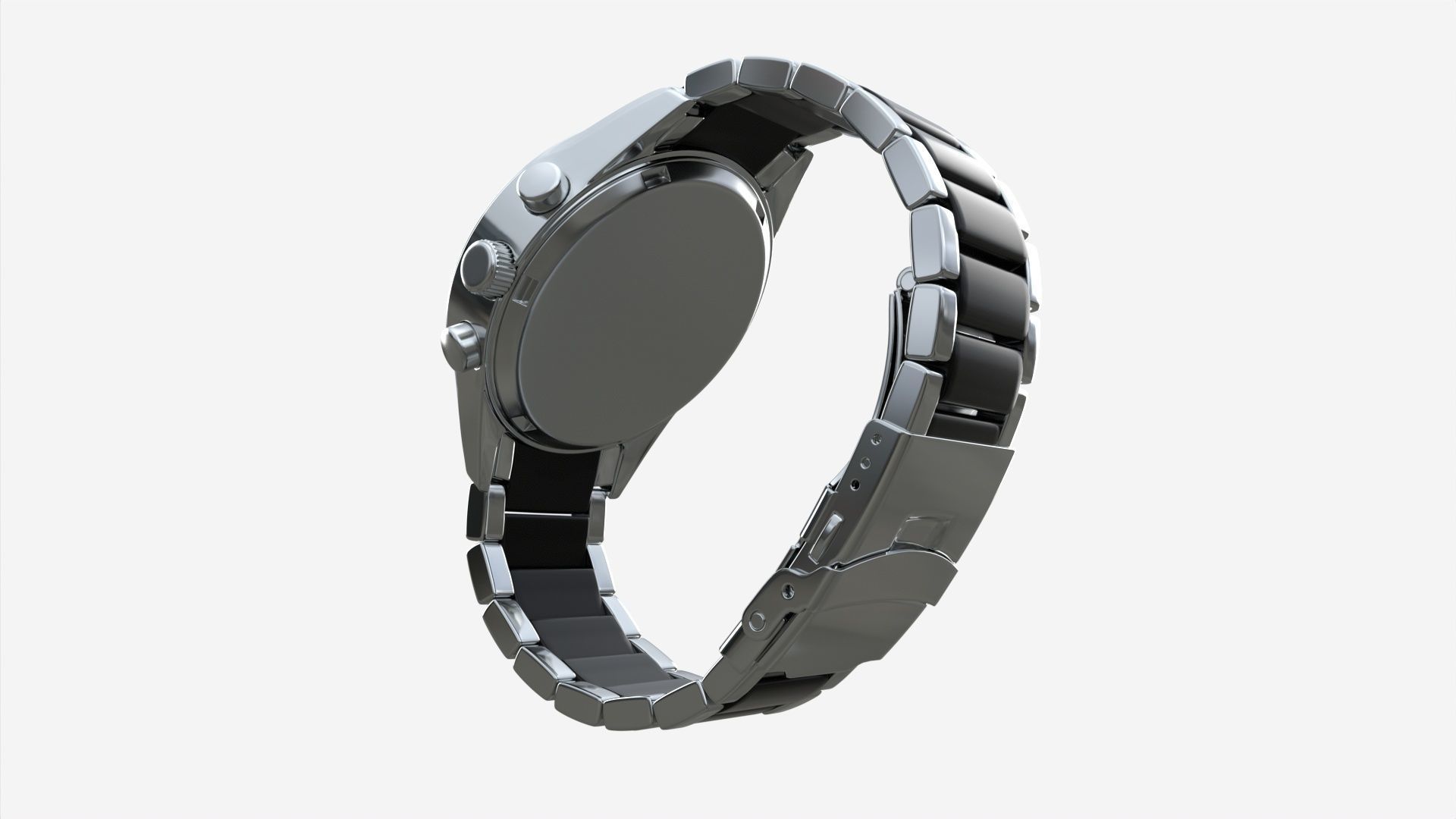 Wristwatch with Steel Bracelet in box 01 3D model_3