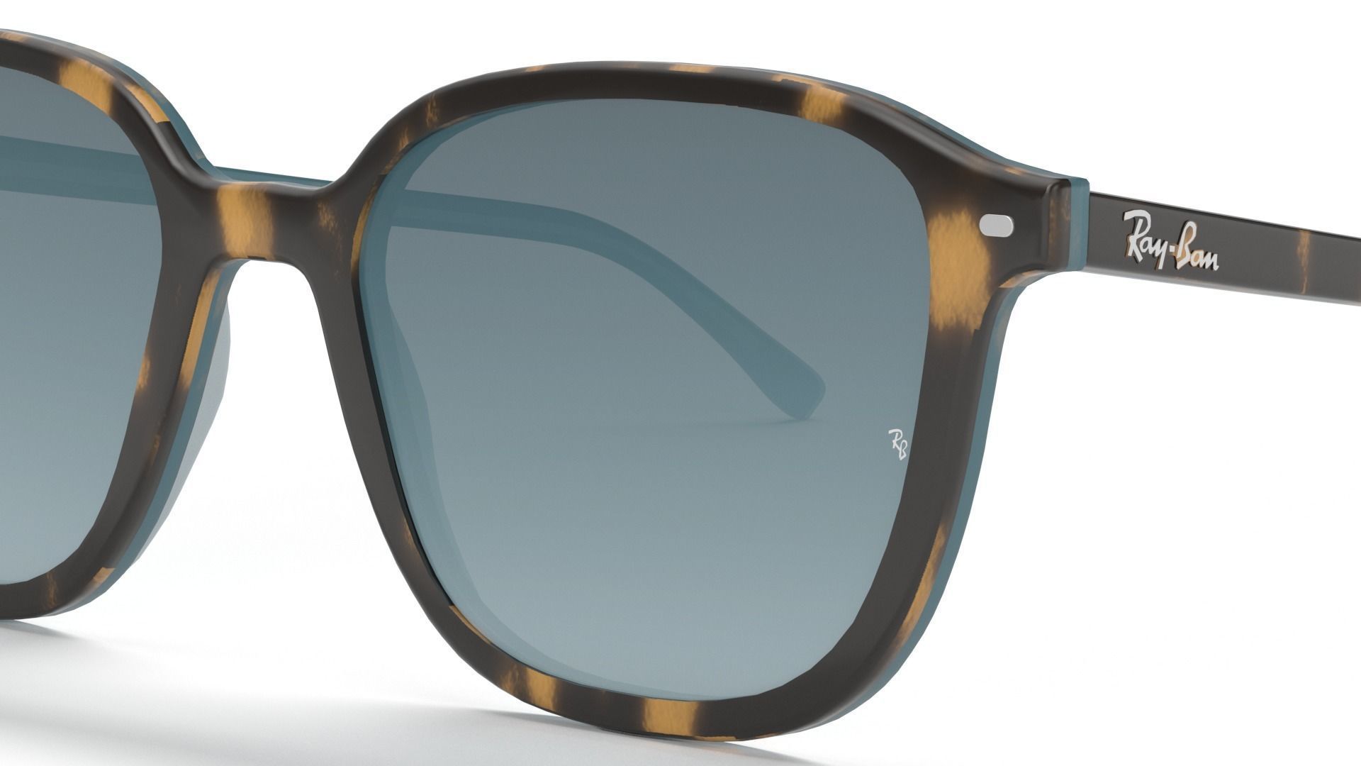 Ray Ban Leonard Non-polarized Tortoise Blue Gradient Sunglass 3D model_2