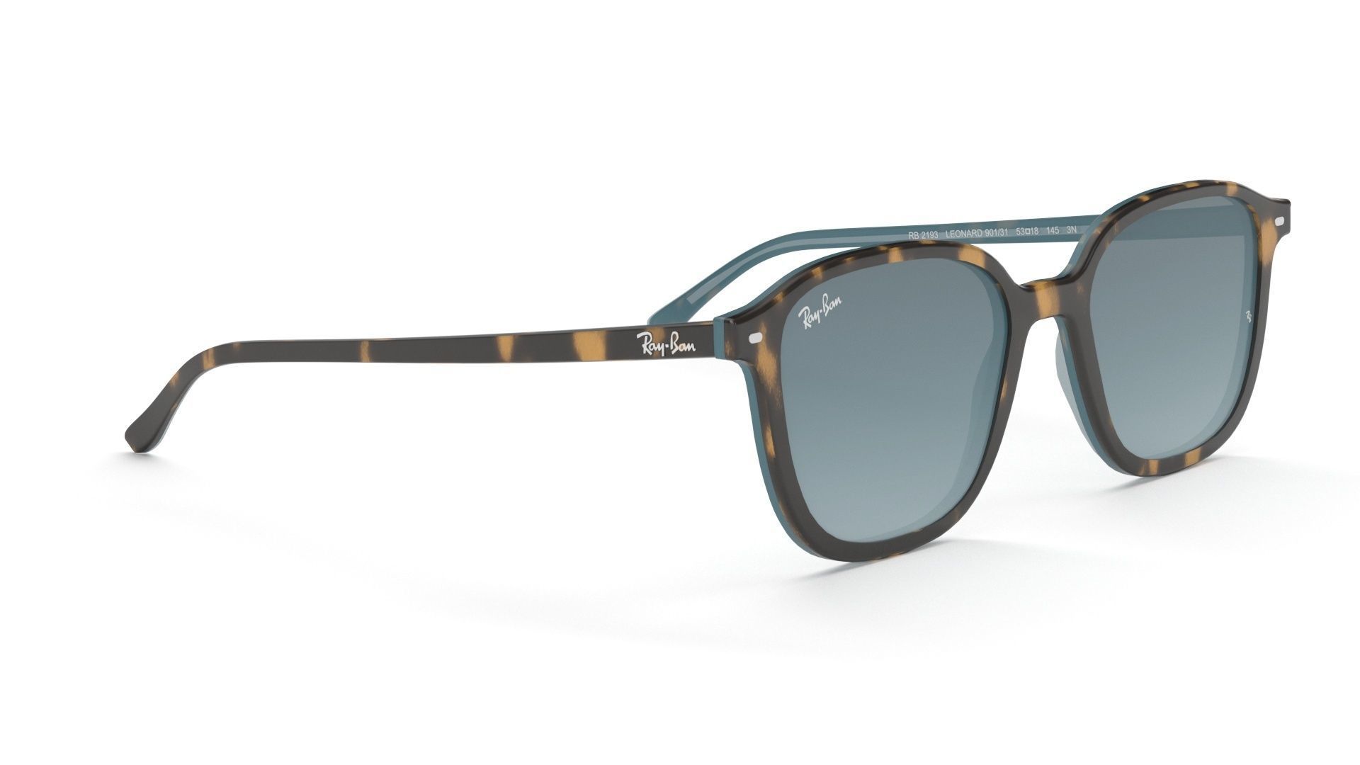 Ray Ban Leonard Non-polarized Tortoise Blue Gradient Sunglass 3D model_18