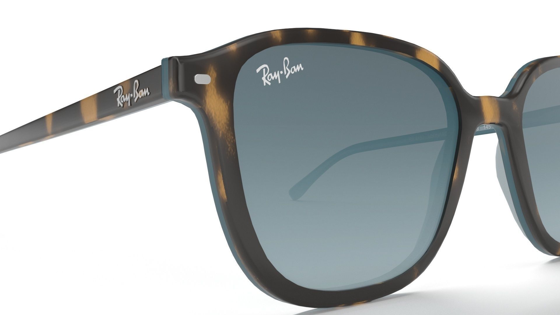 Ray Ban Leonard Non-polarized Tortoise Blue Gradient Sunglass 3D model_1