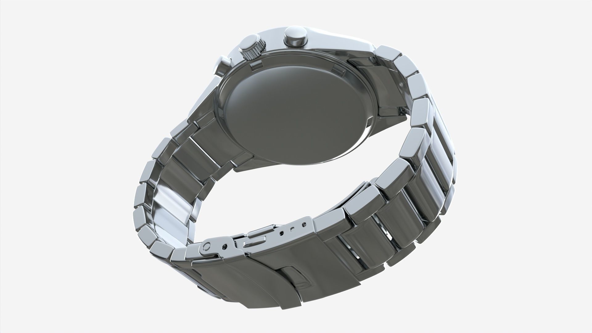 Wristwatch with Steel Bracelet in box 02 3D model_3