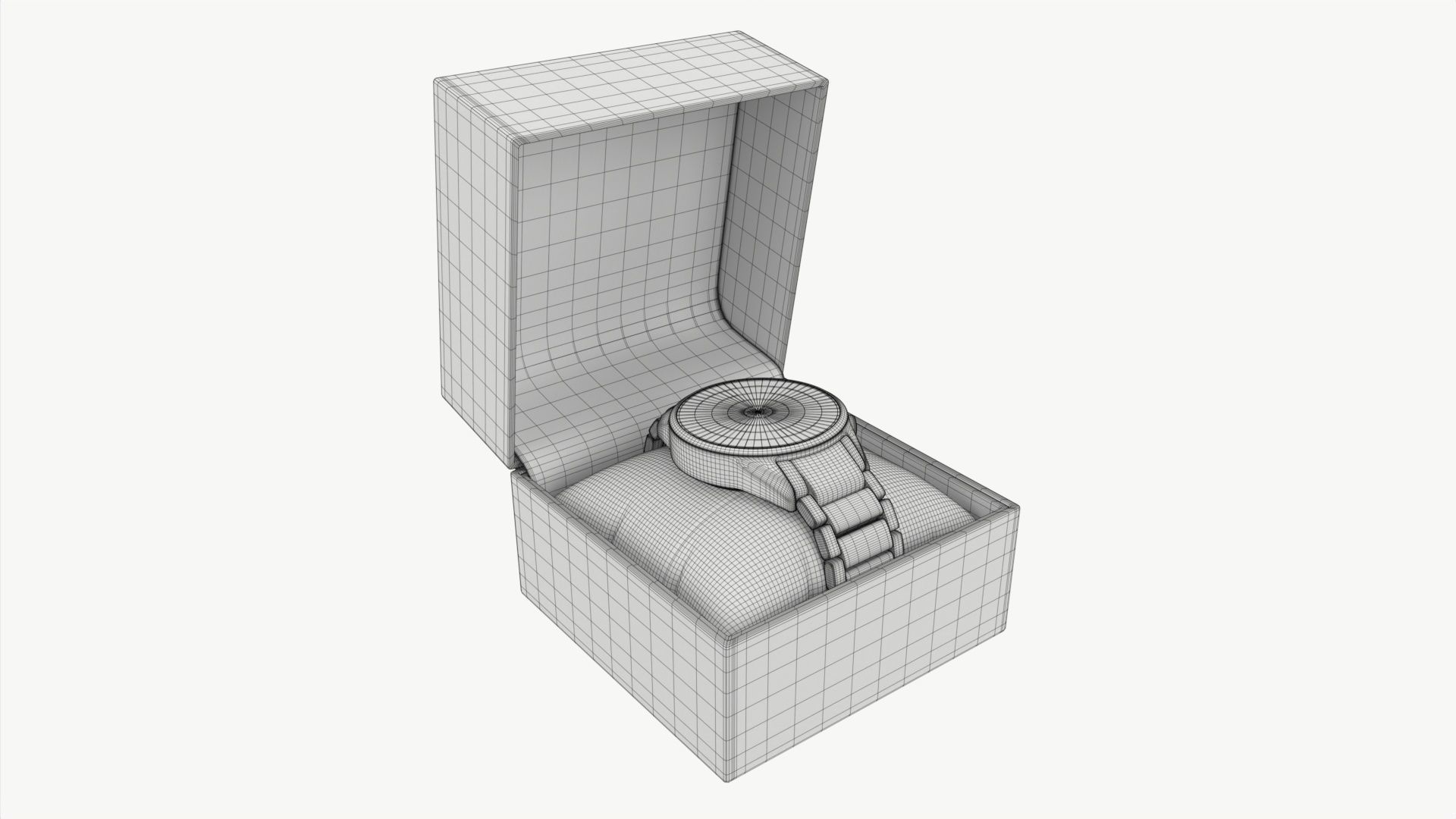 Wristwatch with Steel Bracelet in box 02 3D model_7
