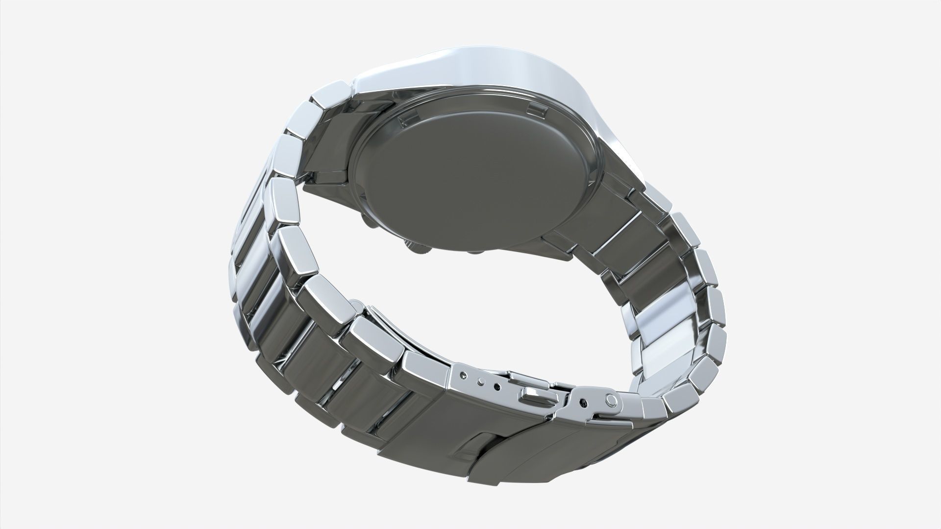 Wristwatch with Steel Bracelet in box 02 3D model_4