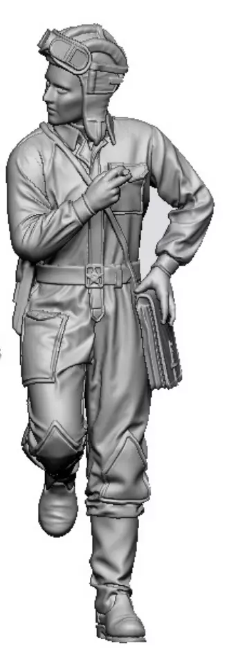 Soviet tank crewman WW II 3D print model_0