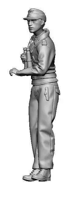 German WH tank commander WW2 3D print model_0