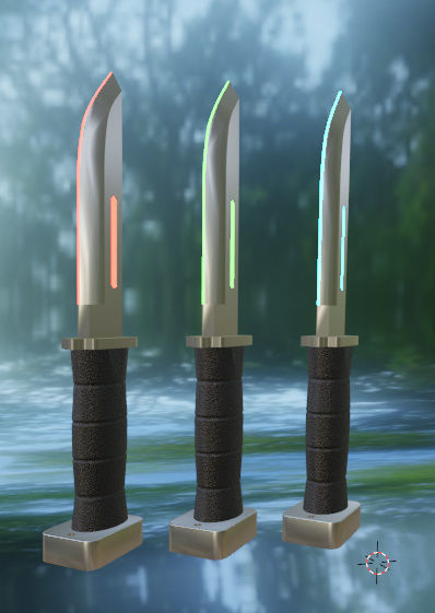 Neon knife Low-poly 3D model_10