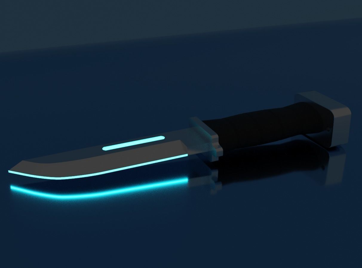 Neon knife Low-poly 3D model_3