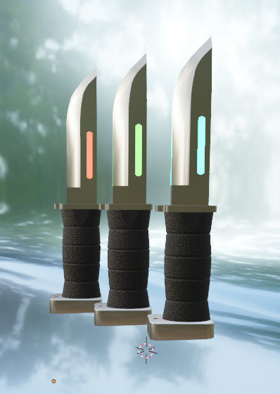 Neon knife Low-poly 3D model_9