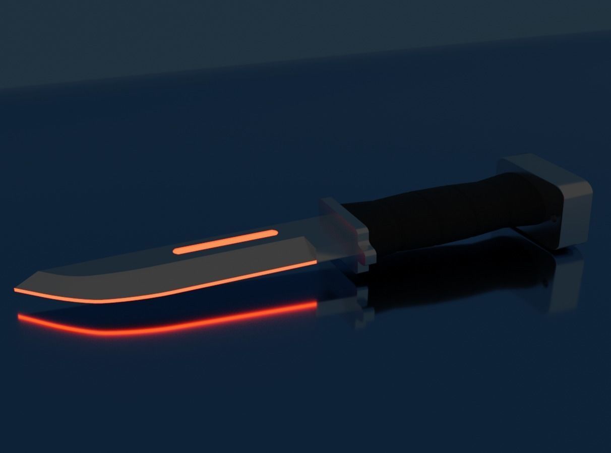 Neon knife Low-poly 3D model_4