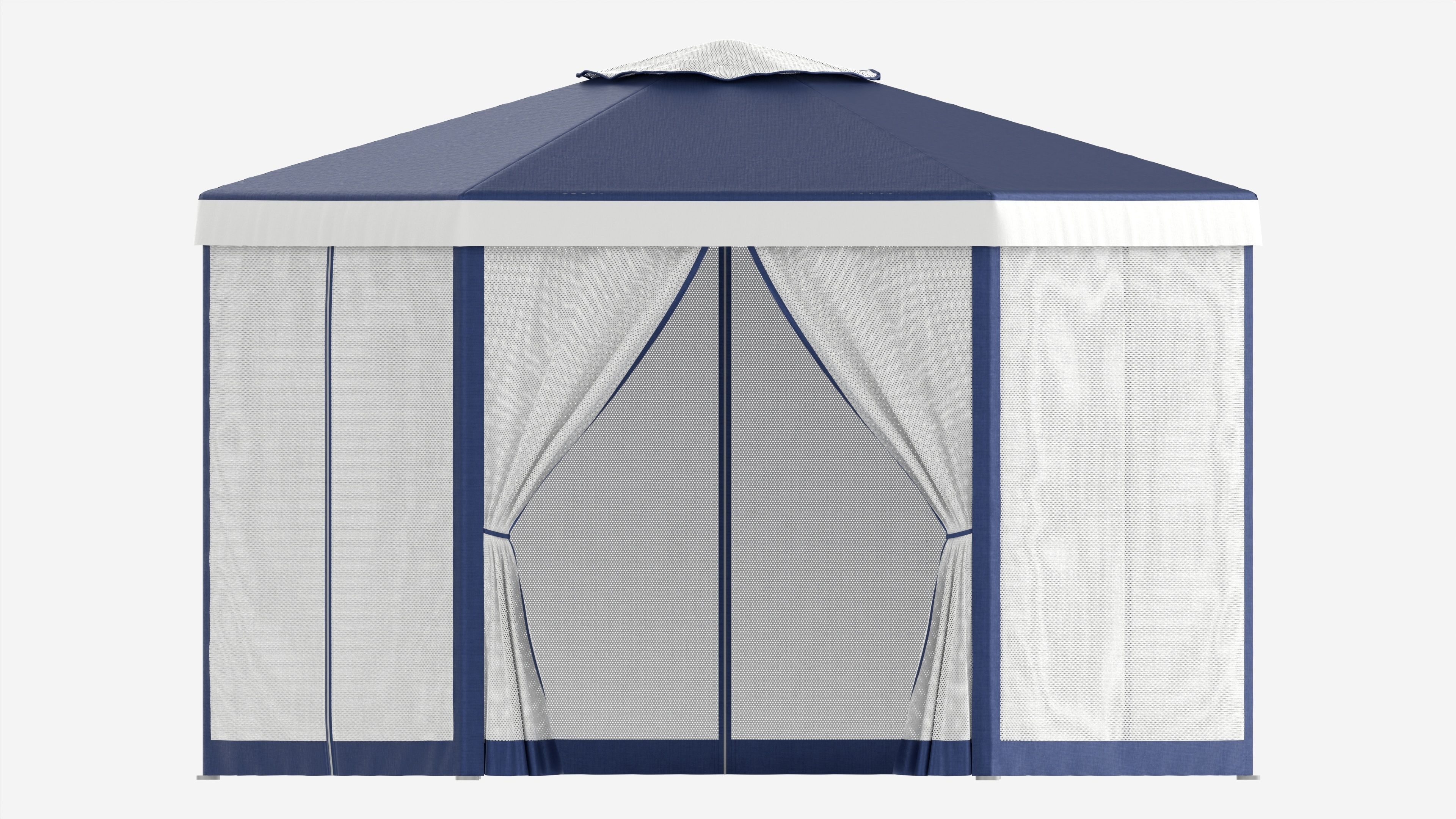 Hexagonal Garden Gazebo with Side Panels 02 3D model_4