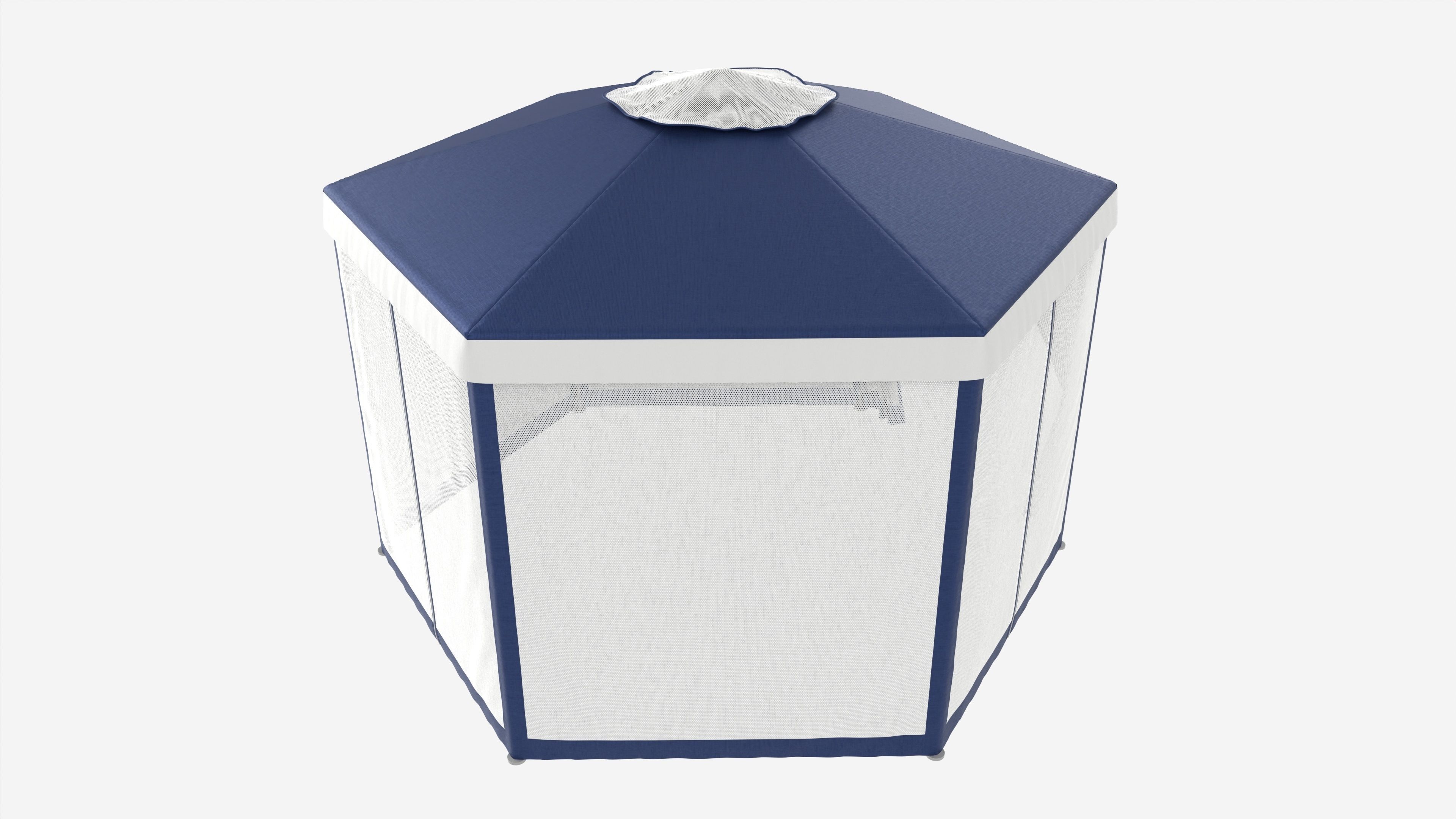 Hexagonal Garden Gazebo with Side Panels 02 3D model_3