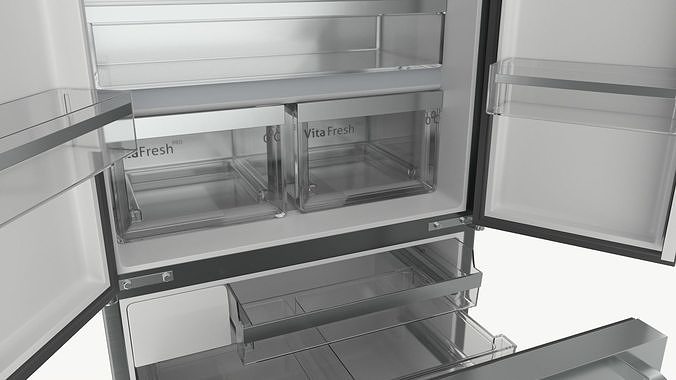 Fridge-freezer Bosch KFF96PIEP Doors Open 3D model 3
