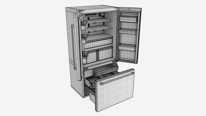 Fridge-freezer Bosch KFF96PIEP Doors Open 3D model 6